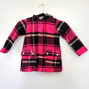 Madden Girl size 4 Hooded Plaid Coat with Pockets